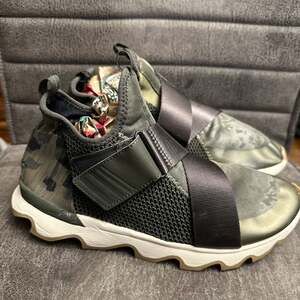 Sorel Women's Kinetic Sneak Slip-On Sneakers in Sage Green Camo